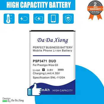 100% Оригинален Нов 3700 mah PSP3471 DUO Батерия за Prestigio Wize Q3 DUO PSP3471 Безплатна Двустранна Залепваща Стикер