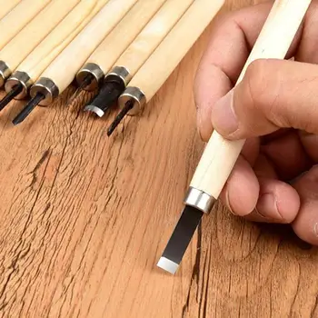 12 Инструменти За Дърворезба Професионална Стамеска За Дърворезба Нож Ръчен Набор От Инструменти За Базова Фина Дърворезба