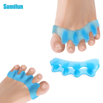 2 бр./ чифт Силиконови разделители Sumifun за пръстите на краката, Сигурна корекция на пръстите на краката, Безболезнен Износоустойчива Медицински инструмент за защита на краката.