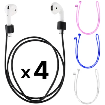 4-1 бр. Мека силиконова въже за слушалки, кабел за AirPods 3 2 1 Samsung Рецептори Plus, универсални безжични слушалки със защита от загуба на маточната въжета