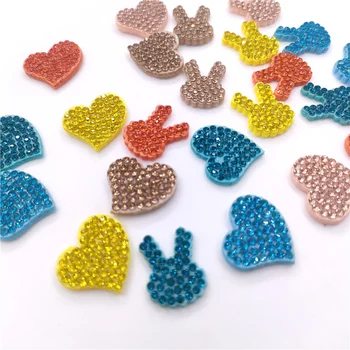 40шт Апликации във формата на сърце на Заек за бебешки шапки ръчно изработени Аксесоари за облекло, Ивици