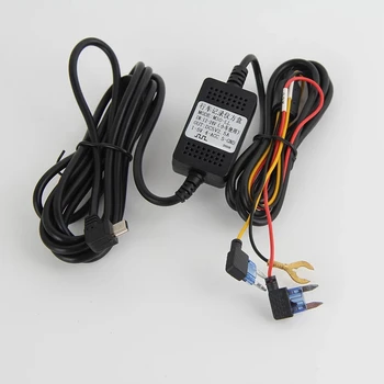 Автомобилен Видеорекордер 12v-24v Захранване USB 2.0 Понижающая Линия 24-Часово Наблюдение на Паркинг Непрекъснат Източник на Захранване За Камери Автомобил на Видеорегистратора Дължина на кабела 3 м