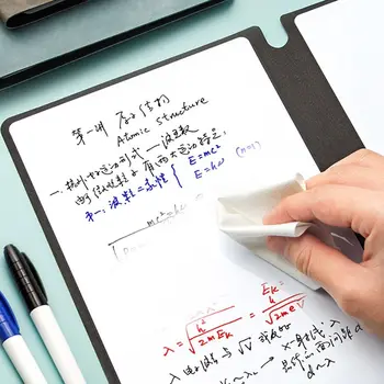 Бележник за бяла дъска формат А5, Кожа дъска за бележки, Стирающая салфетка, за многократна употреба Седмицата, Преносим Стилен Офис бележника