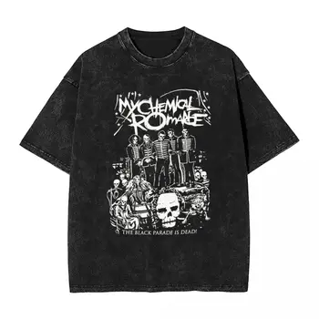 Выстиранная тениска на My Chemical Romance The Black Parade, реколта тениски в стил хип-хоп, потници и тениски от 100% памук с графичен принтом, High Street.