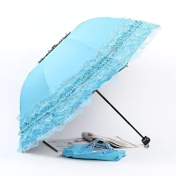 Завързана жена чадър от дъжд Sun Paraguas mujer, Черен сгъваем чадър Princess guarda chuva invertido, украса с защита от uv