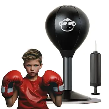 Мини боксовия чувал, прикрепляемый за вашата трапеза, Боксови круши, самостоятелен набор от боксови топки с помпа, Здрава Забавна играчка за подарък, Рефлекторно напрежение
