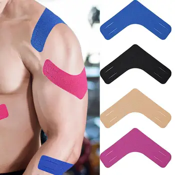 Мускулна лента за спортисти, Спортна лента за подпомагане на мускулите V-образен тип, Водоустойчив спортен помощен аксесоар за лактите, глезените, раменете, гърба и