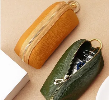 Мъжки портфейл за ключове от естествена кожа, колан в чантата си за ключовете, седалките-ключницы от фъстъци, калъф с цип органайзер за ключове, държач за ключове от автомобил