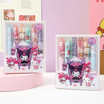Нов Маркер Sanrio 12/24шт Kawaii Cinnamoroll Hello Kitty Детска Ръчна Дръжка Студентски Цветен Маркер Офис на Рекламни Химикалки