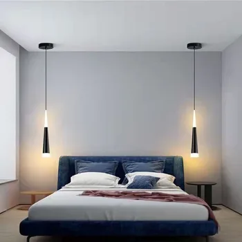 Окачен лампа Nordic LED с дългият висящ тел Нощно Шкафче за дневна Трапезария кабинет Полилей за домашен интериор Лампа блясъкът варира