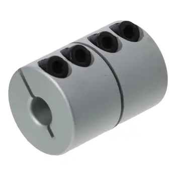 Съединител на вала от 10 мм до 10 мм Свързващ елемент от алуминиева сплав в сребърен цвят, Дължина 45 мм, Диаметър 32 мм Съединителната съединител
